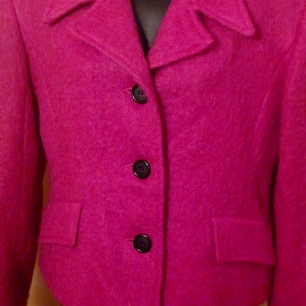 Abs ,Hot Pink ,Mohair,Blazer With Black Acrylic B… - image 7